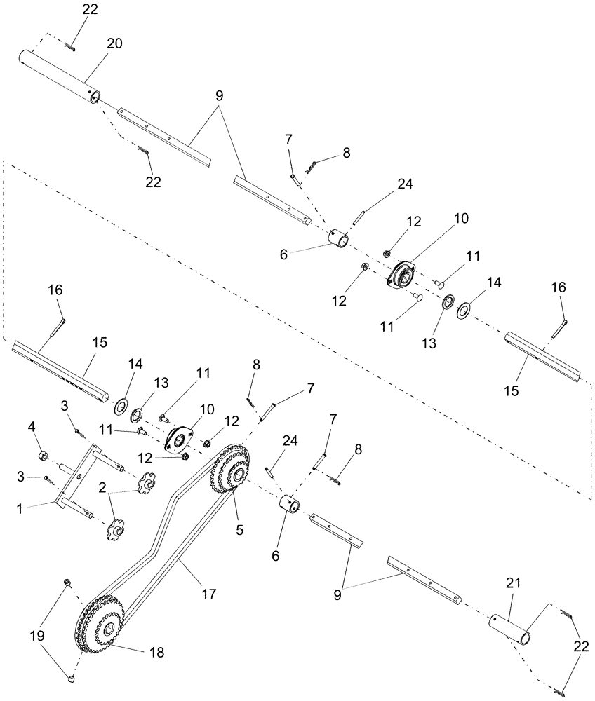 Схема запчастей Case IH 1230 - (75.110.04) - SECONDARY FERTILIZER DRIVE SYSTEM, DRY FERTILIZER, 8 ROW RIGID TRAILING (75) - SOIL PREPARATION