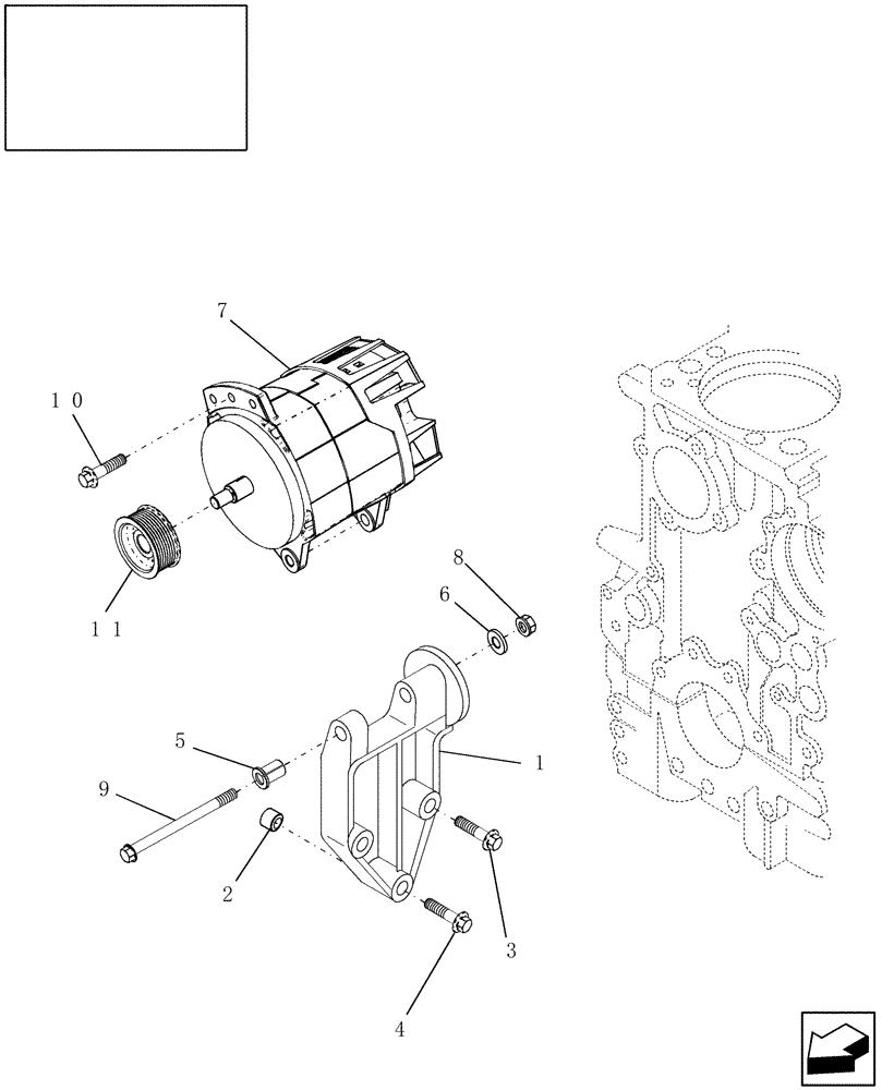 Схема запчастей Case IH 8120 - (55.301.02[02]) - ALTERNATOR MOUNTING - 8120/8120(LA) (55) - ELECTRICAL SYSTEMS