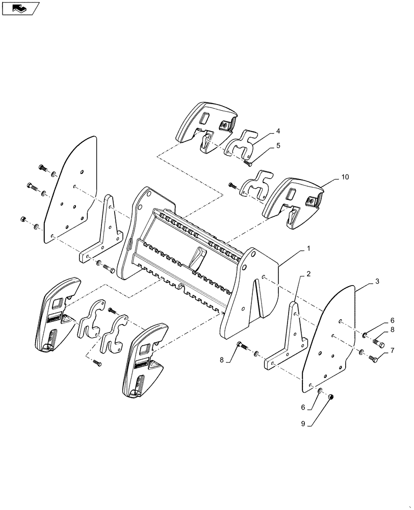 Схема запчастей Case IH STEIGER 550 - (37.140.05) - BALLAST PACK - REAR FRAME WEIGHT (37) - HITCHES, DRAWBARS & IMPLEMENT COUPLINGS