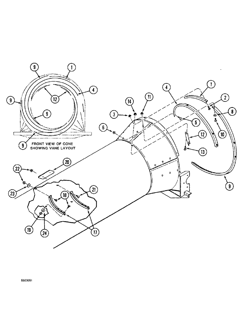 Схема запчастей Case IH 1644 - (9B-26) - VANE (14) - ROTOR, CONCANVES & SIEVE