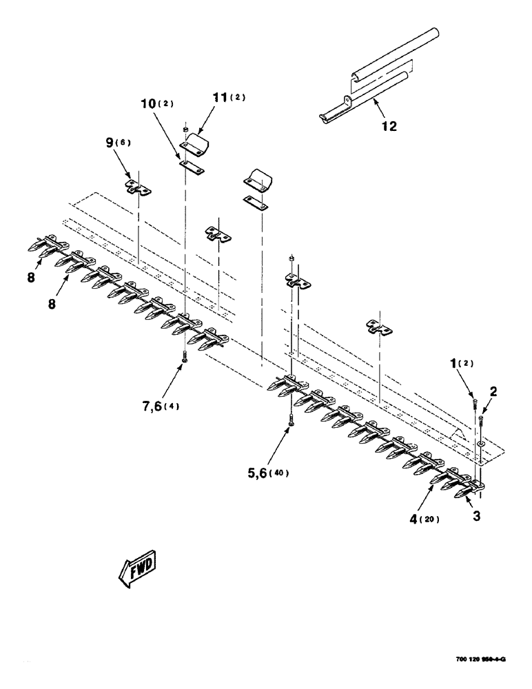Схема запчастей Case IH 8830 - (5-18) - GUARD ASSEMBLY, LEFT, 21 FOOT ONLY (58) - ATTACHMENTS/HEADERS