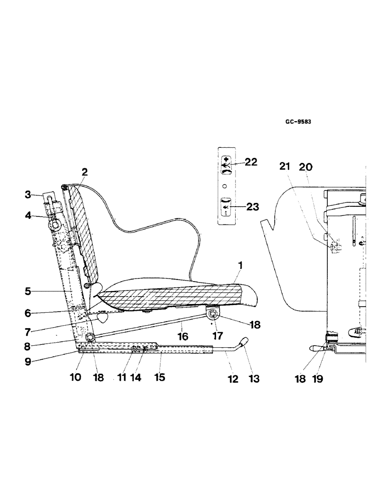 Схема запчастей Case IH 844S - (13-71) - SEAT, "SABLE" SUPER DE LUXE (05) - SUPERSTRUCTURE
