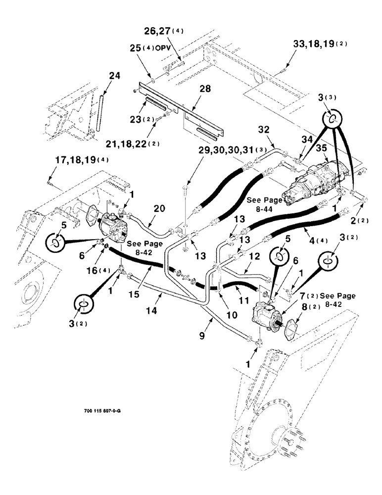Схема запчастей Case IH 8850 - (08-40) - HYDRAULIC TRANSMISSION DRIVE ASSEMBLY (08) - HYDRAULICS