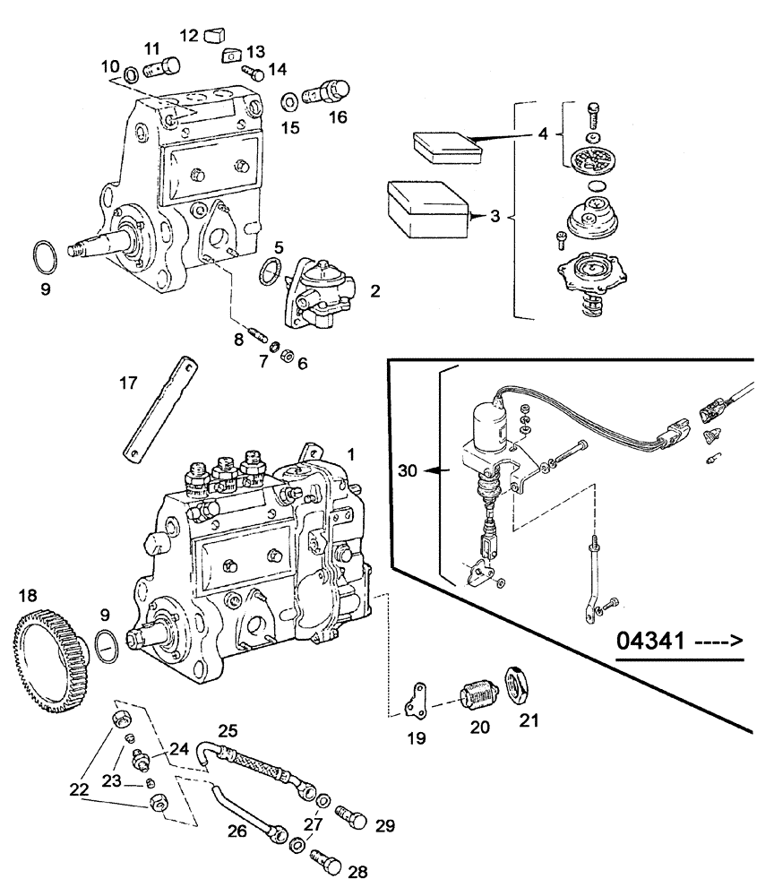 Схема запчастей Case IH C55 - (03-01[01]) - FUEL INJECTION PUMP - PUMP, FEED (03) - FUEL SYSTEM