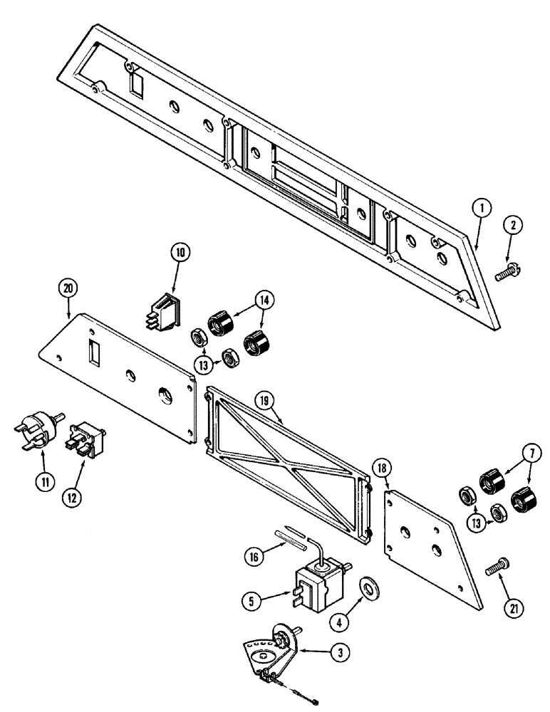 Схема запчастей Case IH 1896 - (9-428) - CAB, HEADLINER CONTROL PANEL (09) - CHASSIS/ATTACHMENTS