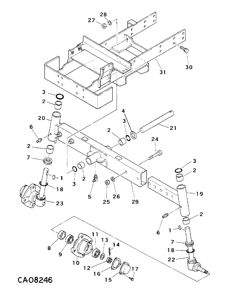 Схема запчастей Case IH 254 - (14-15) - SUSPENSION, ADJUSTABLE FRONT AXLE, 254 Suspension