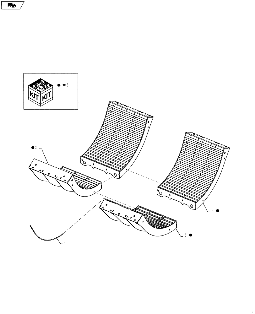 Схема запчастей Case IH 9230 - (66.105.03) - CONCAVES, ROUND BAR CORN BEAN (66) - THRESHING