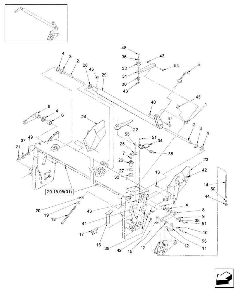 Схема запчастей Case IH RDX181 - (20.15.06[01]) - CONDITIONING ROLL TENSION, PRIOR TO PIN Y7B667799 (15) - CROP CONDITIONING