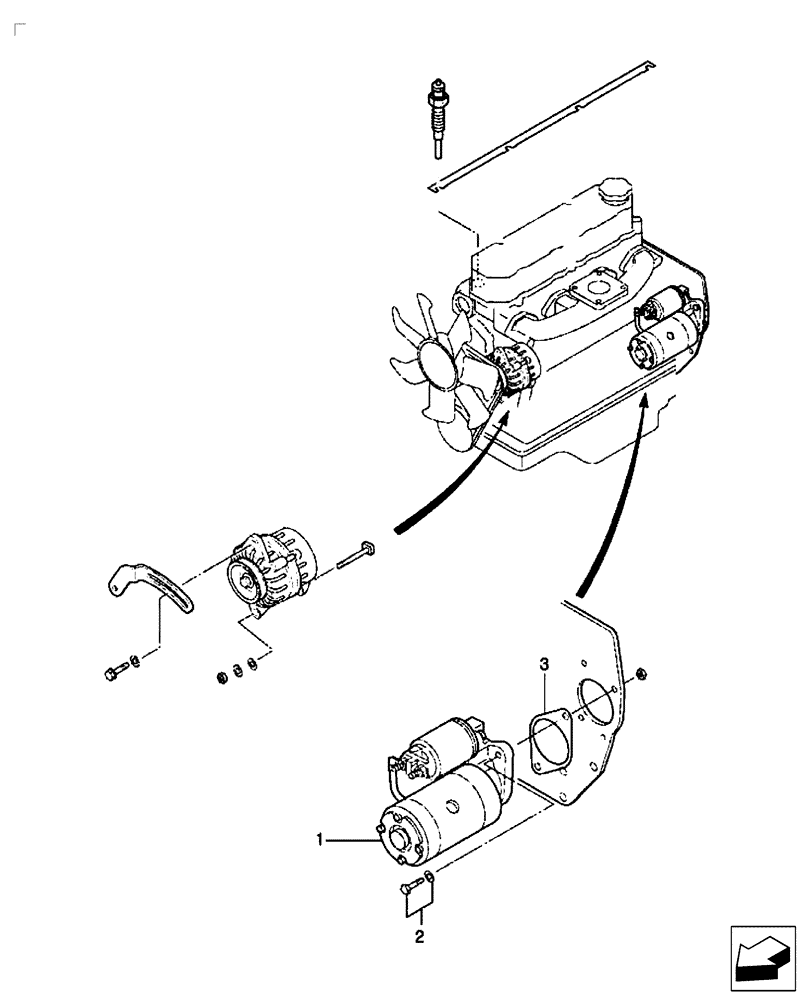 Схема запчастей Case IH FARMALL 35B - (55.201.02) - STARTER (55) - ELECTRICAL SYSTEMS