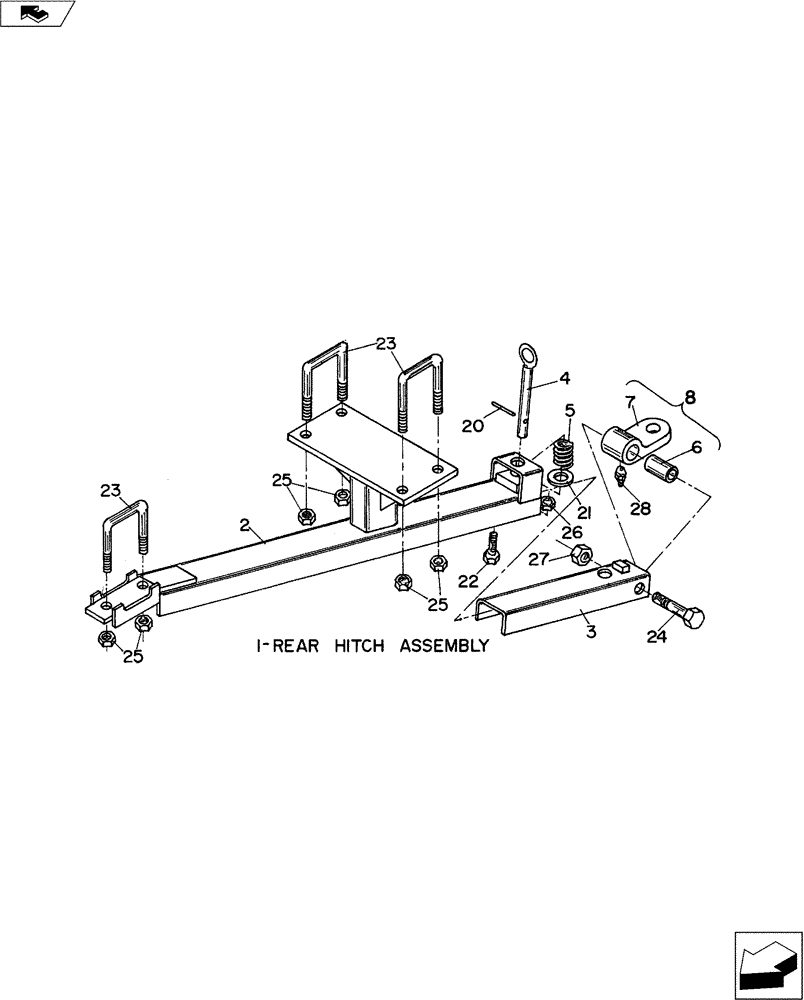 Схема запчастей Case IH CHIZZL CHAMP - (39.110.01) - REAR HITCH ASSM. (39) - FRAMES AND BALLASTING
