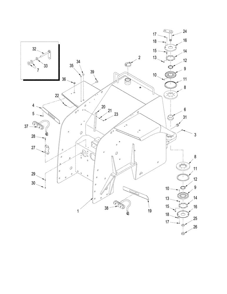 Схема запчастей Case IH STEIGER 330 - (09-37) - REAR FRAME (09) - CHASSIS