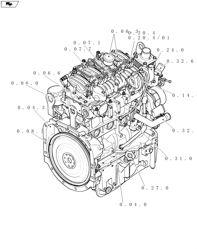 Схема запчастей Case IH FARMALL 75N - (SEC. 01[02]) - ENGINE (00) - GENERAL