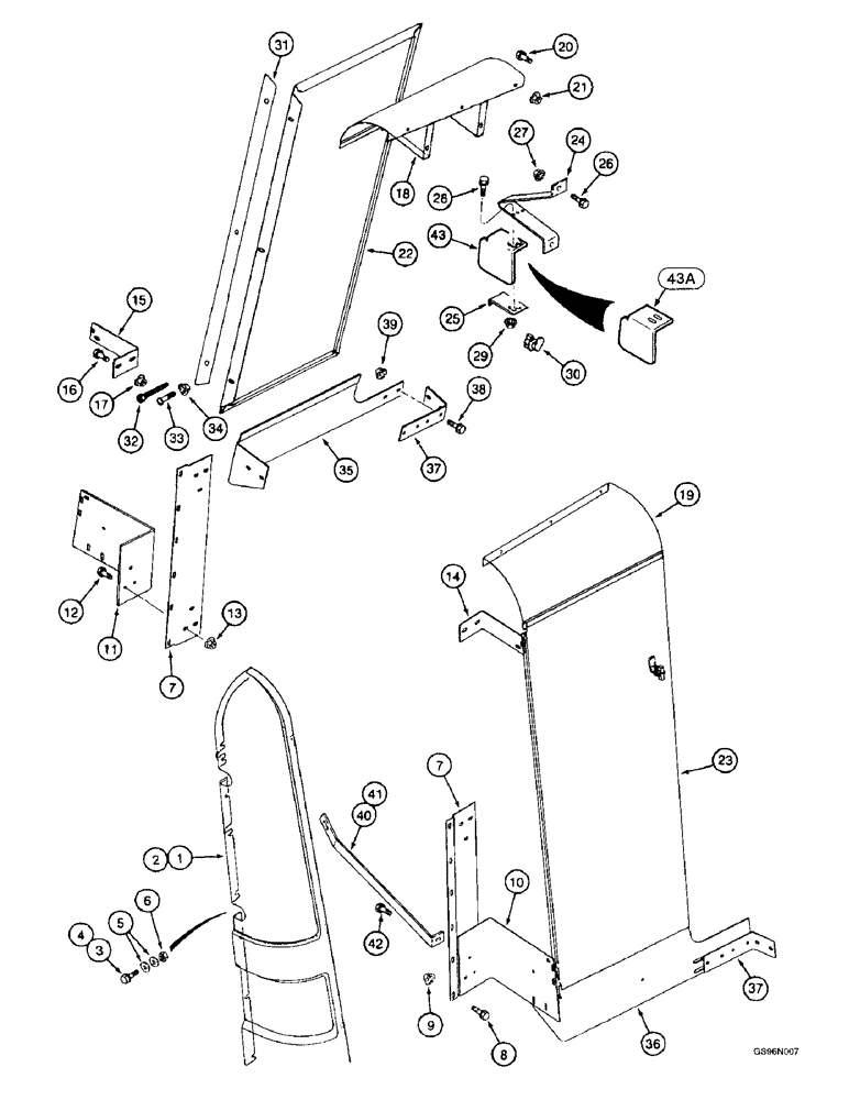 Схема запчастей Case IH 2188 - (9H-16) - GRAIN TANK CORNER COVER PARTS (12) - CHASSIS