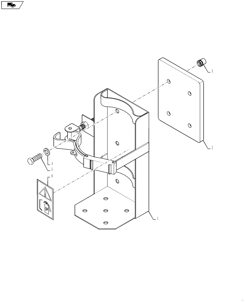 Схема запчастей Case IH QUADTRAC 450 - (05.102.03) - FIRE EXTINGUISHER MOUNTING - QUADTRAC (EUROPE) (05) - SERVICE & MAINTENANCE