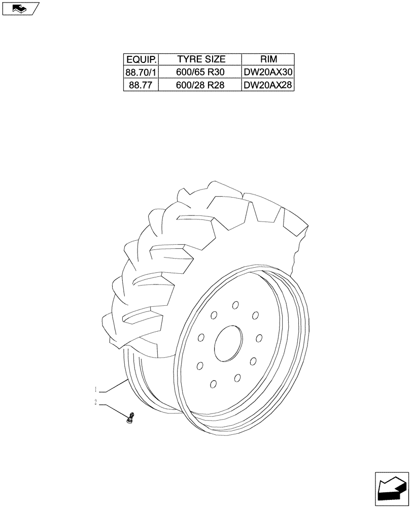Схема запчастей Case IH PUMA 200 - (44.511.02[05]) - 4WD FRONT WHEELS (44) - WHEELS
