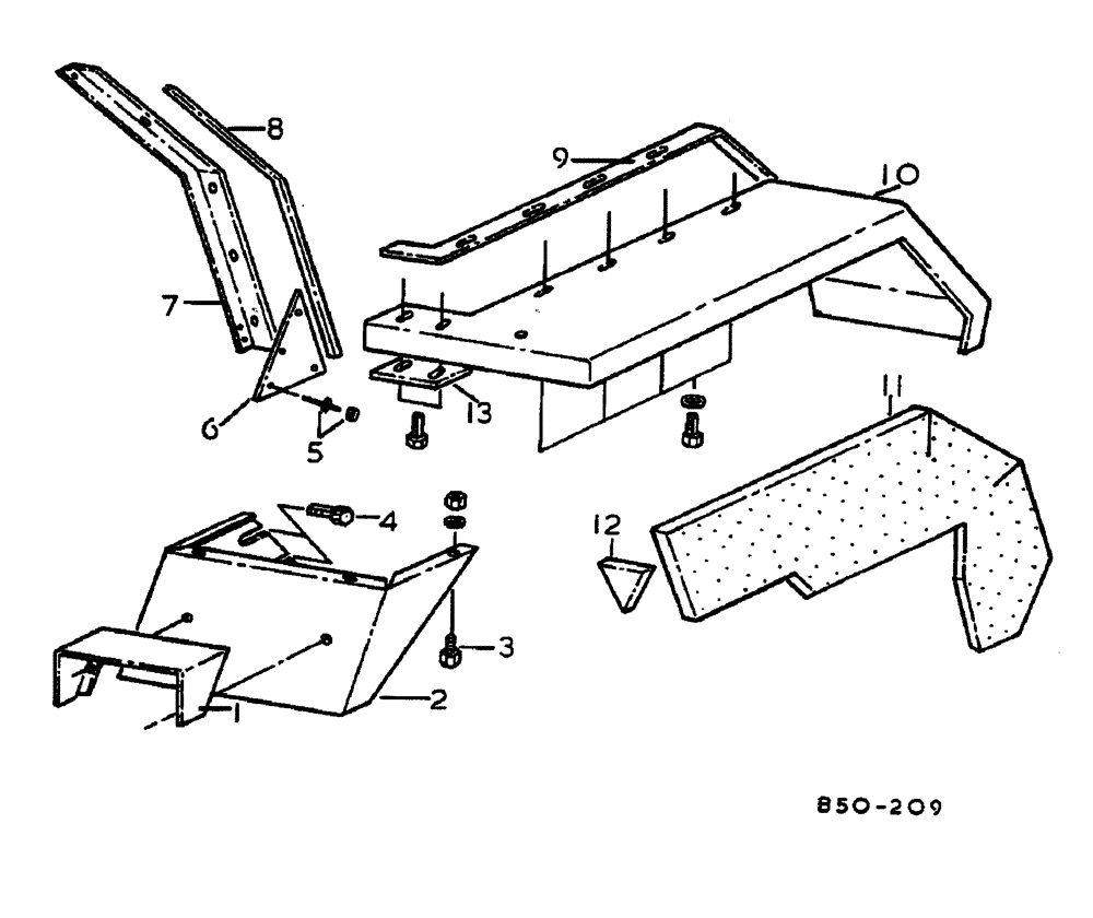 Схема запчастей Case IH 884 - (13-068) - FENDERS AND INSULATORS (05) - SUPERSTRUCTURE