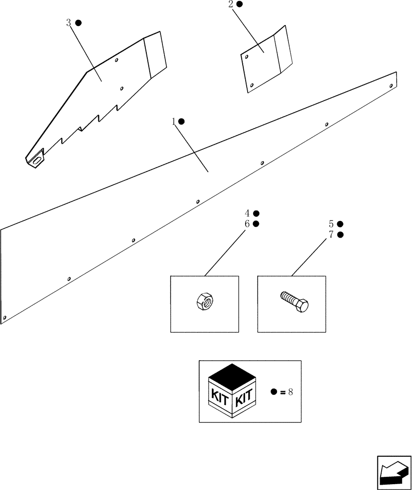 Схема запчастей Case IH 5130 - (58.131.01) - TALL HILL SIDE DIVIDER ATTACHMENT (58) - ATTACHMENTS/HEADERS