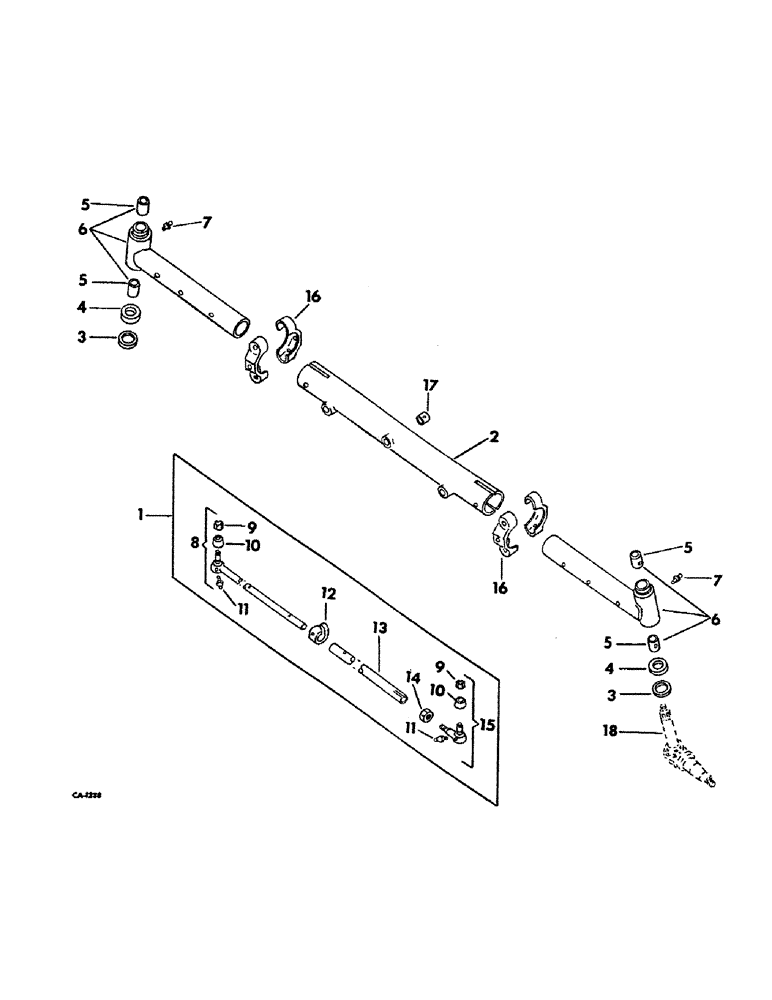 Схема запчастей Case IH 1456 - (14-10) - SUSPENSION, ADJUSTABLE WIDE TREAD FRONT AXLE AND CONNECTIONS, INTERNATIONAL TRACTORS Suspension
