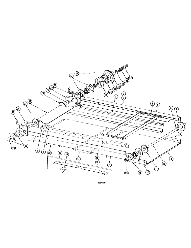Схема запчастей Case IH 1010 - (140) - CONVEYOR RAKE (60) - PRODUCT FEEDING