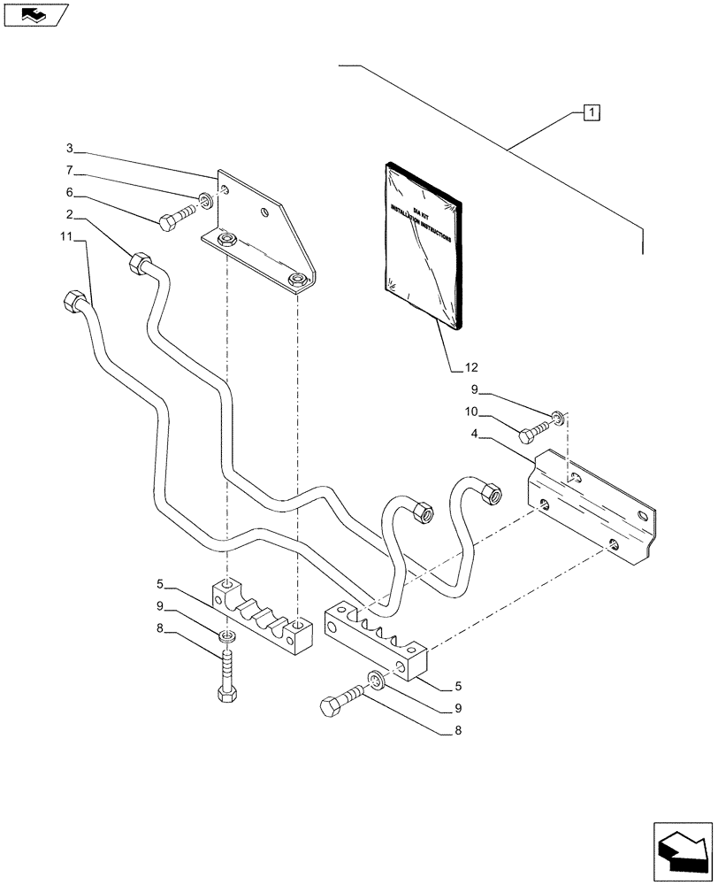 Схема запчастей Case IH PUMA 200 - (88.035.09[01]) - DIA KIT - FRONT HPL FOR MID MOUNT REMOTES WITH PTO, WITH AUX. COUPLERS - PIPES AND BRACKETS (88) - ACCESSORIES