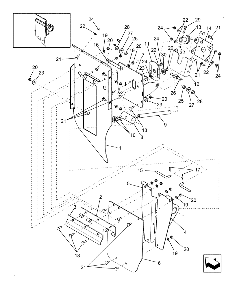 Схема запчастей Case IH 9230 - (88.230.04) - DEFLECTOR, REMOTE ADJUSTABLE CHOPPER DISCHARGE (88) - ACCESSORIES