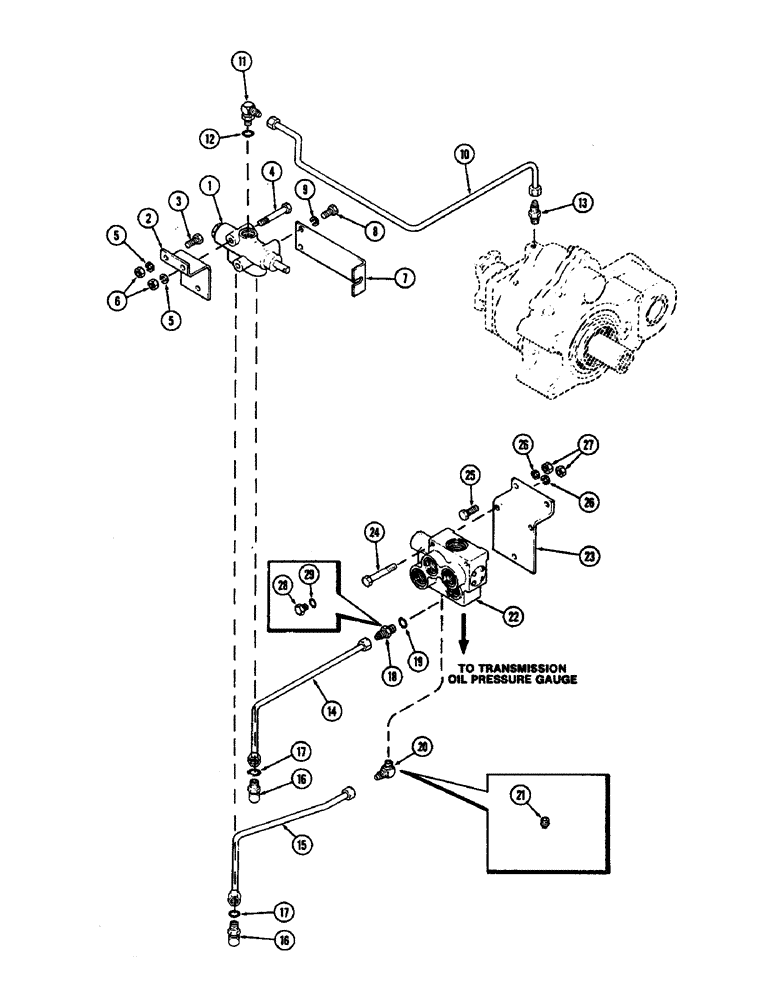 Схема запчастей Case IH 2470 - (282) - PTO HYDRAULICS, PTO CONTROL AND PRESSURE REGULATOR VALVES (06) - POWER TRAIN