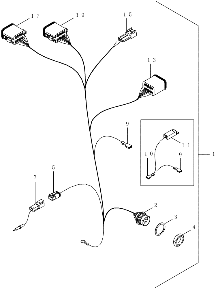 Схема запчастей Case IH CPX620 - (04-05) - HARNESS, MAIN CAB WITH ROW GUIDANCE SYSTEM (06) - ELECTRICAL SYSTEMS