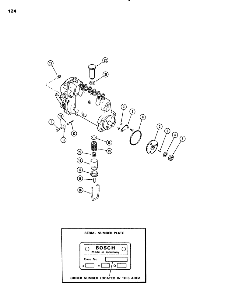 Схема запчастей Case IH 504BD - (124) - FUEL INJECTION PUMP, 504BD AND 45BD NATURALLY ASPIRATED ENGINES, B, E, H (03) - FUEL SYSTEM