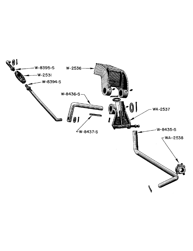 Схема запчастей Case IH WPA - (28) - REAR AXLE AND BRACKET, WPA PLOW 1944-1950 
