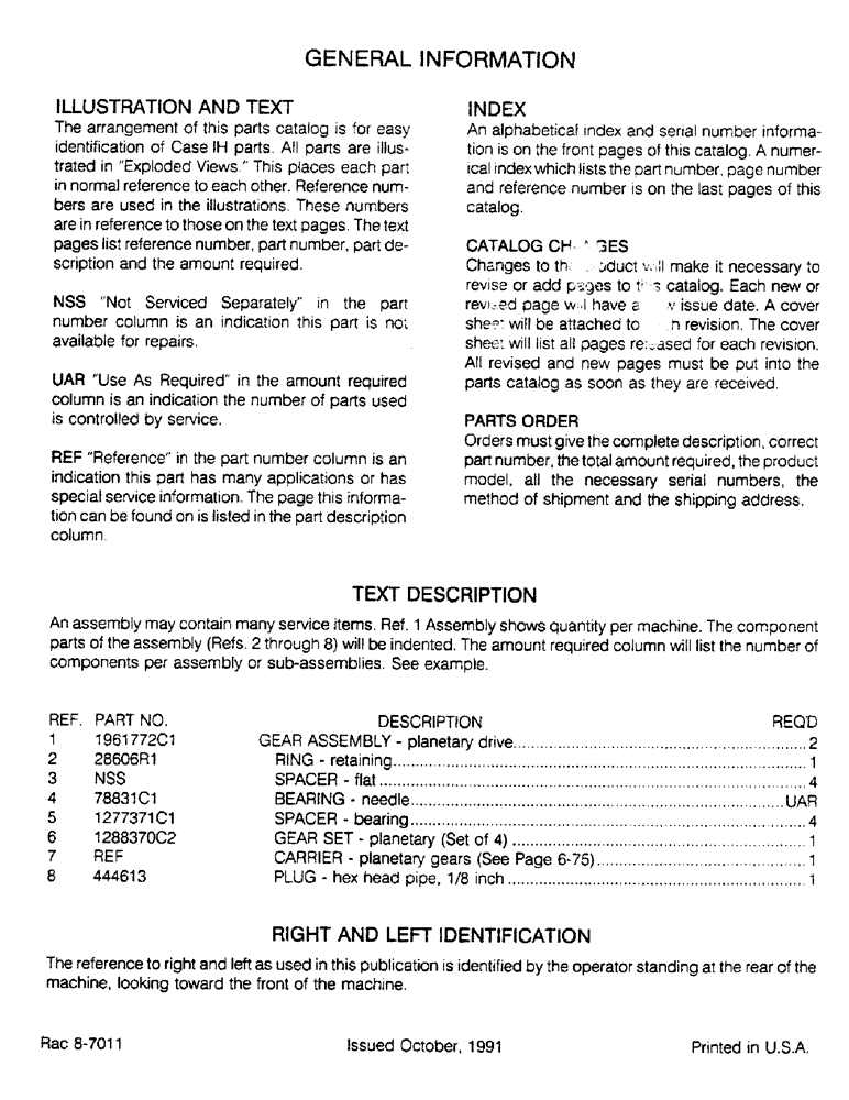 Схема запчастей Case IH 9270 - (1-004) - GENERAL INFORMATION (00) - PICTORIAL INDEX