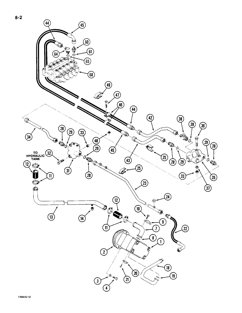 Схема запчастей Case IH KP-525 - (8-02) - HYDRAULIC SYSTEM, PUMP TO CONTROL VALVE (08) - HYDRAULICS