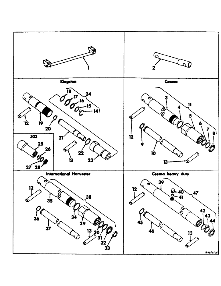 Схема запчастей Case IH 303 - (197) - PLATFORM HYDRAULIC LIFT CYLINDER AND EXTENSION (35) - HYDRAULIC SYSTEMS