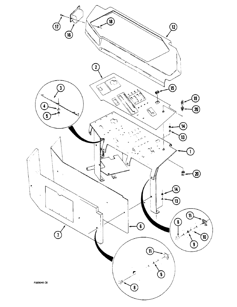 Схема запчастей Case IH STEIGER - (9-078) - CONTROL CONSOLE, CAB (09) - CHASSIS/ATTACHMENTS