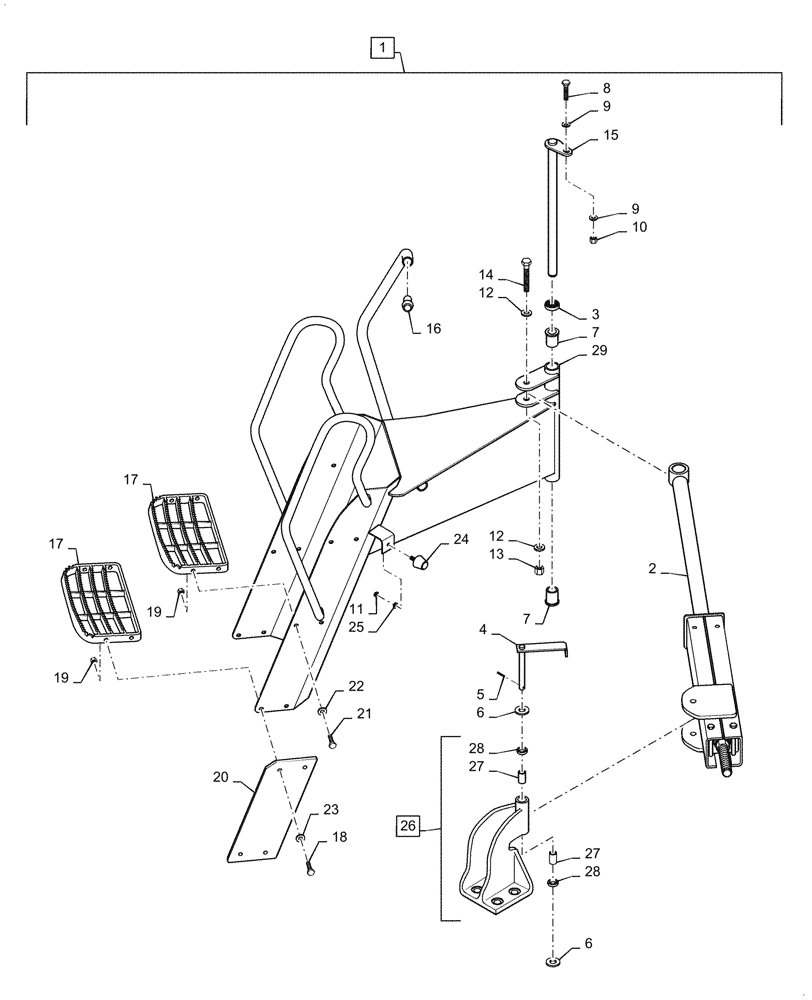Схема запчастей Case IH STEIGER 435 - (09-36) - STEPS, QUADTRAC TRACTOR (09) - CHASSIS