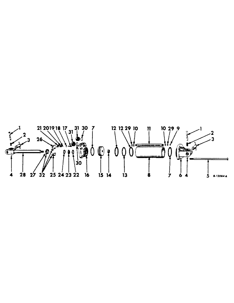 Схема запчастей Case IH 70 - (E-34) - HYDRAULIC CYLINDER, FOR TRACTORS WITH 7/8-14 STR THREAD 