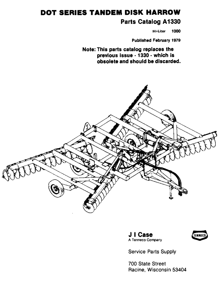 Схема запчастей Case IH DOT 28 - (01) - DOT SERIES TANDEM DISK HARROW 