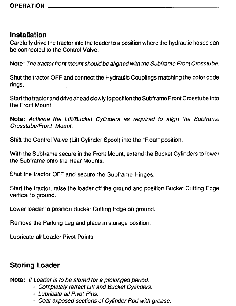 Схема запчастей Case IH L108 - (17) - OPERATION, INSTALLATION, STORING LOADER (00) - PICTORIAL INDEX