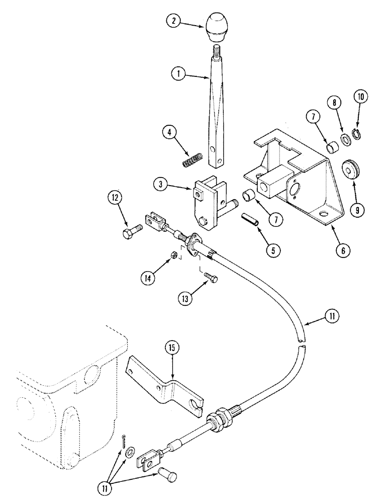 Схема запчастей Case IH 1394 - (6-242) - MFD ENGAGEMENT LEVER, TRACTORS WITHOUT CAB (06) - POWER TRAIN