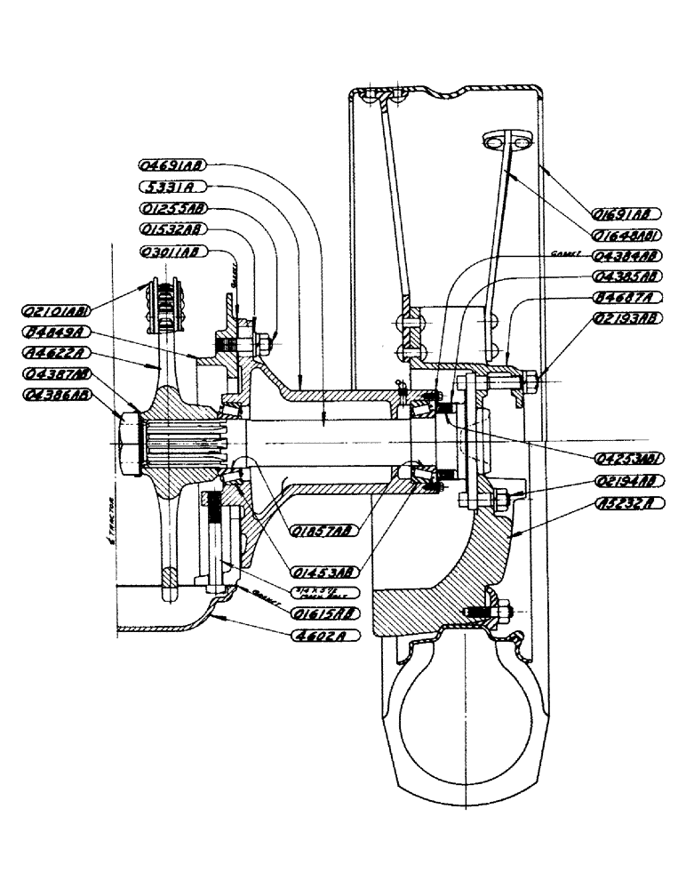 Схема запчастей Case IH D-SERIES - (071) - REAR AXLE ASSEMBLY, FOR "DV" TRACTOR, D, DC, DH, DO, DV (06) - POWER TRAIN