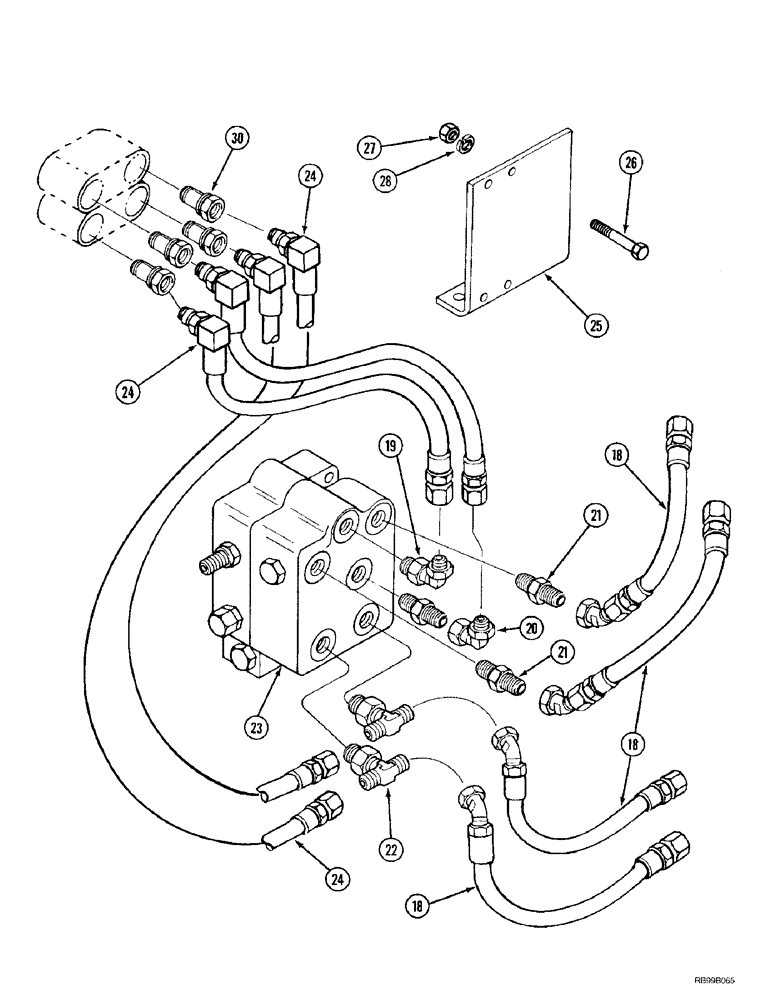 Схема запчастей Case IH L400 - (8-58) - HYDRAULICS, MID MOUNT, 2 FUNCTION C50, C60, WITH SELF LEVELING (08) - HYDRAULICS