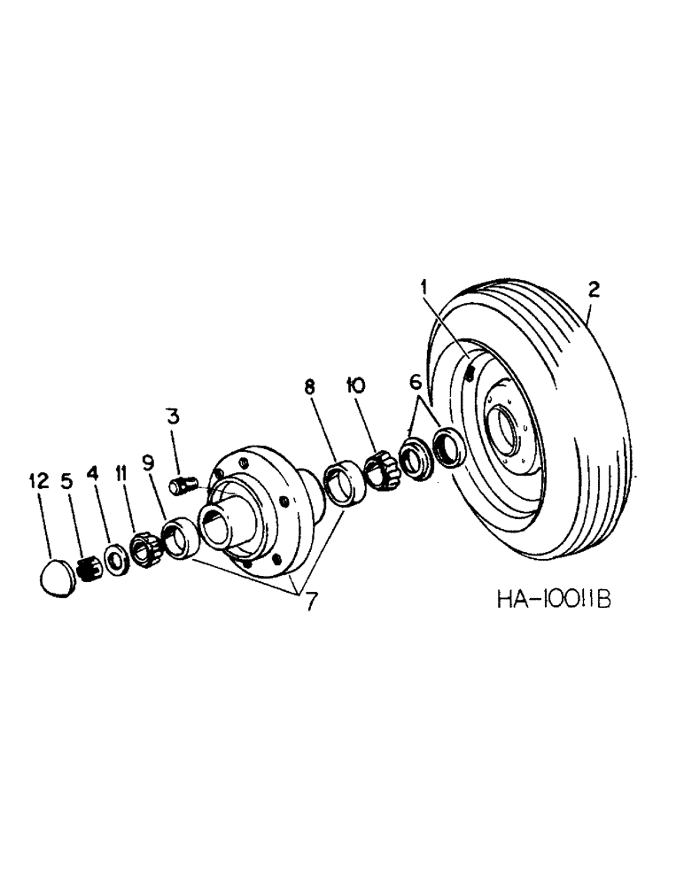 Схема запчастей Case IH 645 - (D-08) - 645 VIBRA CHISEL, 18 FOOT WING, WHEEL AND HUB, MAIN FRAME 