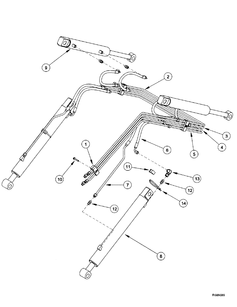 Схема запчастей Case IH L400 - (8-02) - HYDRAULICS, LOADER FRAME (08) - HYDRAULICS