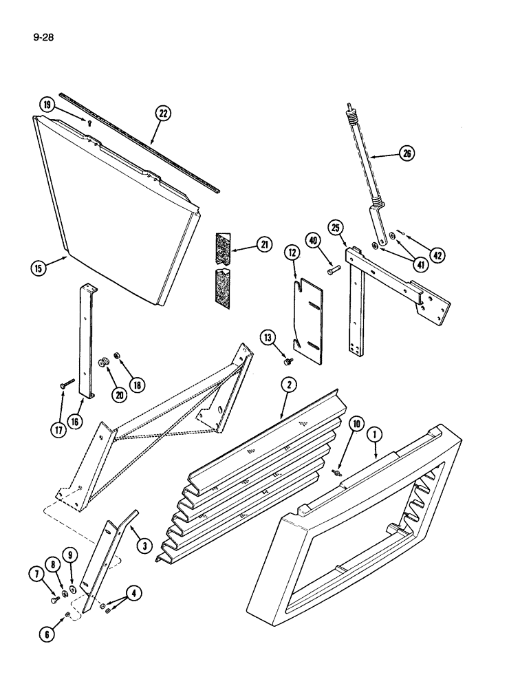 Схема запчастей Case IH 3594 - (9-028) - LOWER GRILLE AND SIDE PANELS (09) - CHASSIS/ATTACHMENTS