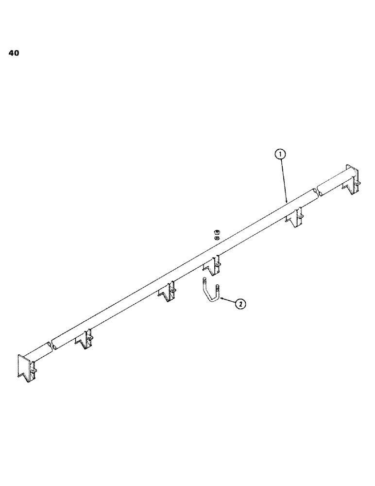 Схема запчастей Case IH 100-SERIES - (40) - TORSION TUBE - 140, 144, 160 & 166 SERIES, PRIOR TO SN1605900 