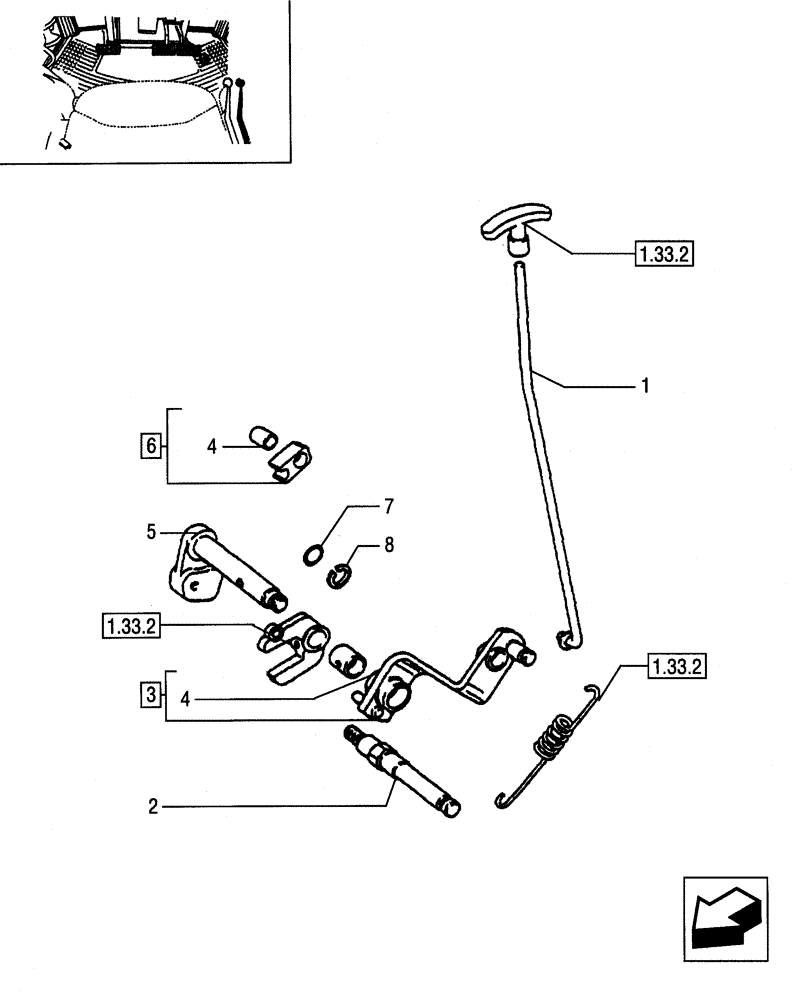 Схема запчастей Case IH JX90 - (1.33.2/01) - (VAR.324) 4WD FRONT AXLE WITH SLIP CONTROL FRONT BRAKE - LEVER AND TIE-ROD (04) - FRONT AXLE & STEERING