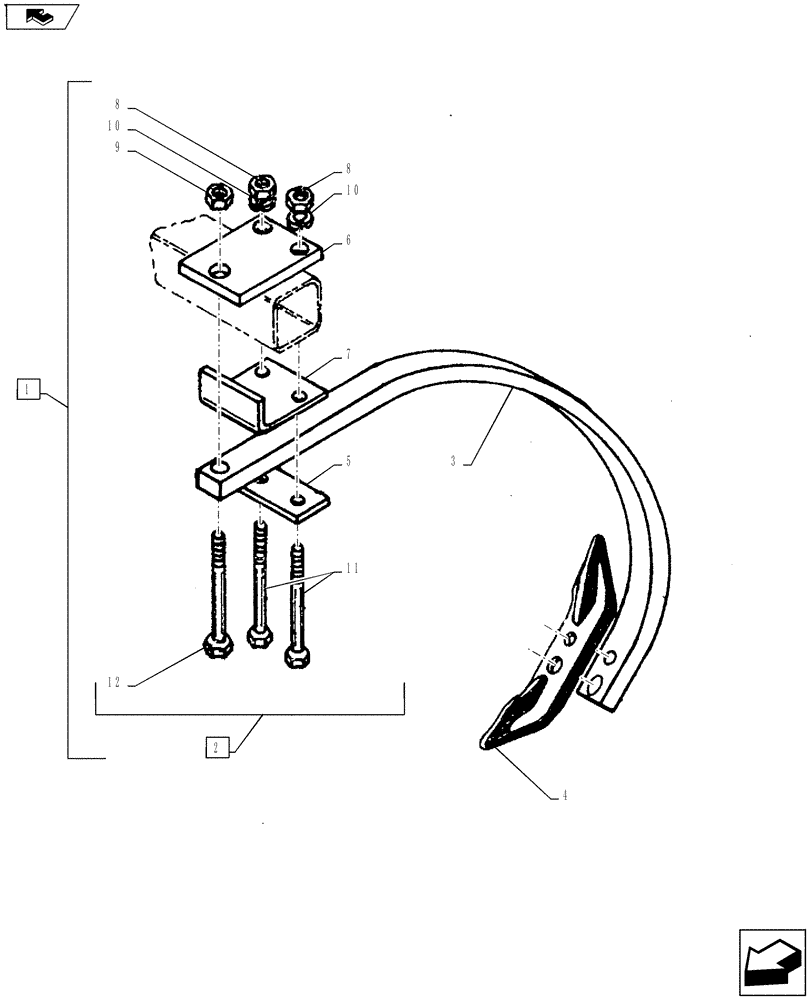 Схема запчастей Case IH COULTER CHAMP - (75.200.02) - 32" RIGID SHANK ASSY (75) - SOIL PREPARATION