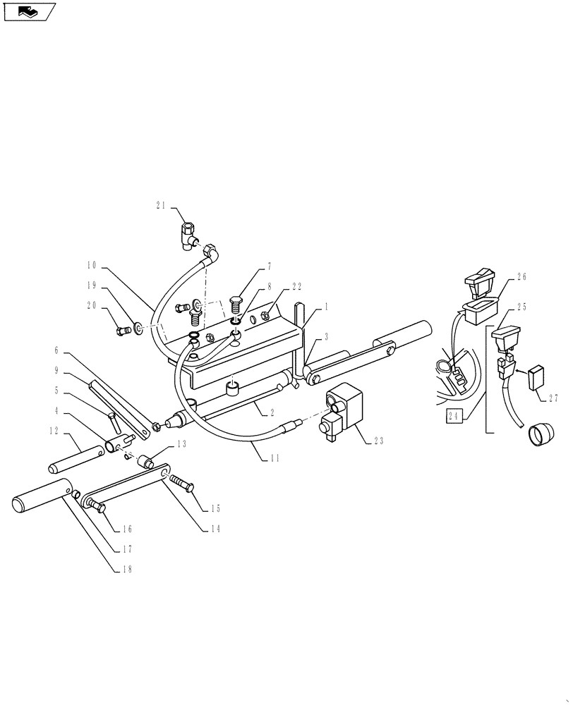 Схема запчастей Case IH L790 - (35.350.01) - IMPLEMENT LOCK (35) - HYDRAULIC SYSTEMS