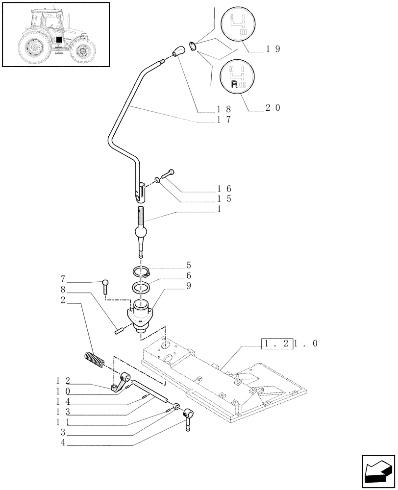 Схема запчастей Case IH JX95 - (1.32.2[01A]) - CENTRAL REDUCTION GEARS CONTROLS - D6391 (03) - TRANSMISSION