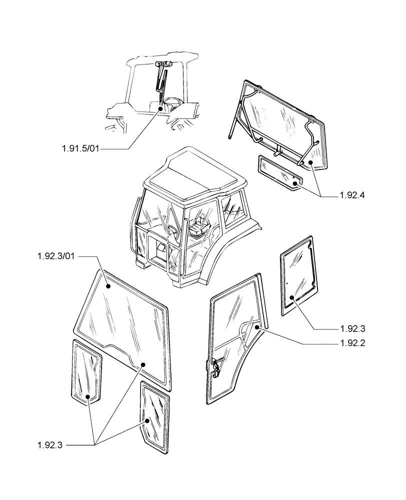 Схема запчастей Case IH JX1090U - (1.90.4 [03]) - (SEC. 10) DRIVERS COMPARTMENT (10) - OPERATORS PLATFORM/CAB