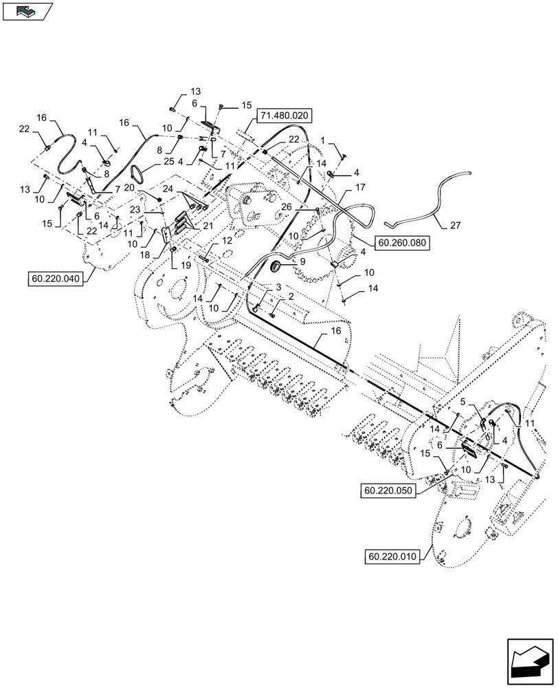 Схема запчастей Case IH LB324R - (71.480.010) - AUTOMATIC OILING (71) - LUBRICATION SYSTEM